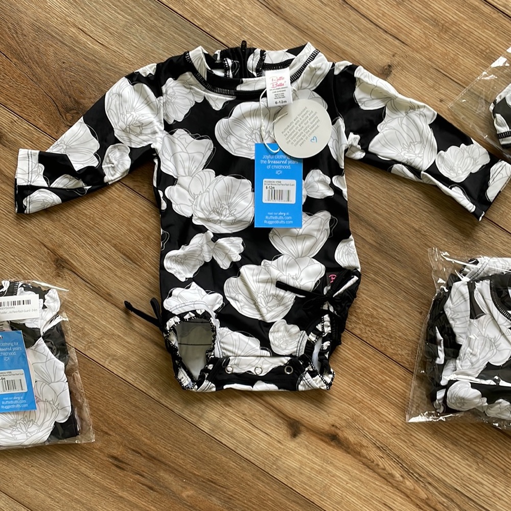 Infant Girls Rash Guard Swim Suit